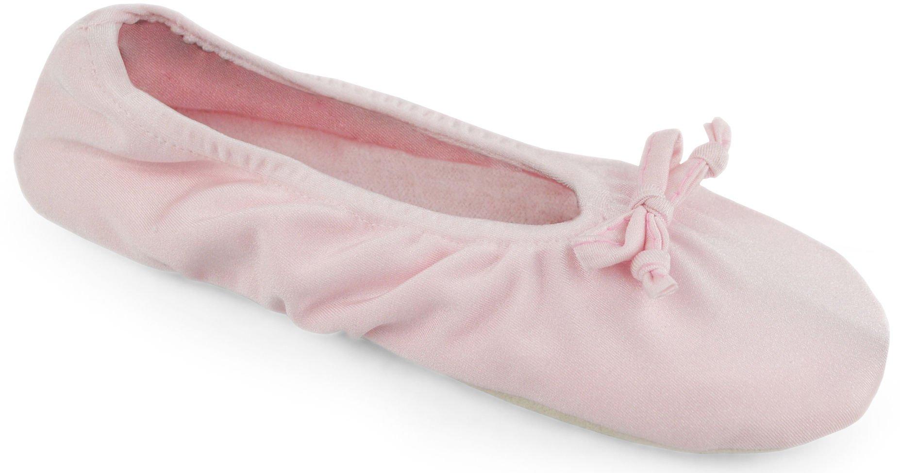 Womens Satin Stretch Ballerina Slippers