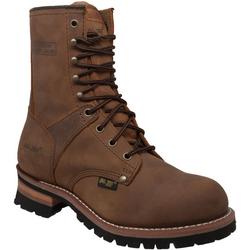 Mens 9'' Brown Soft Toe Logger Boots
