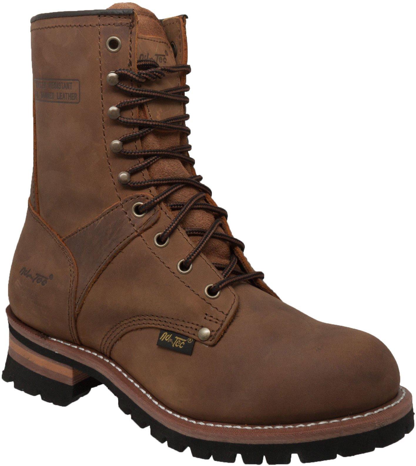 Mens 9'' Brown Soft Toe Logger Boots