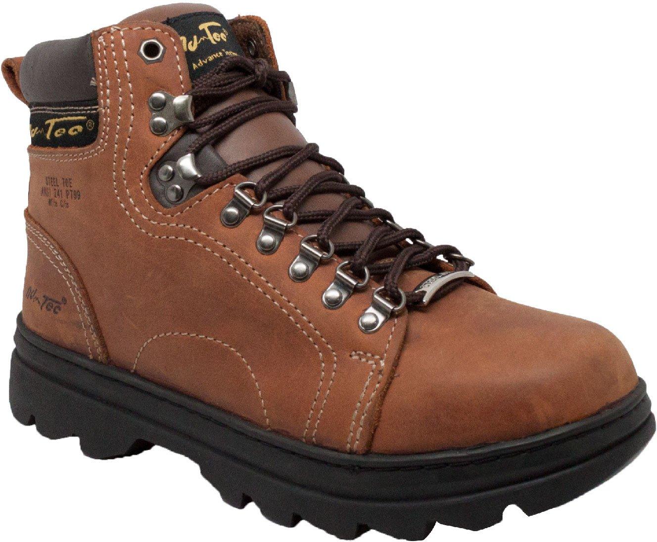 AdTec Mens 6'' Brown Steel Toe Hiking Boots