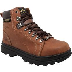Mens 6'' Brown Steel Toe Hiking Boots