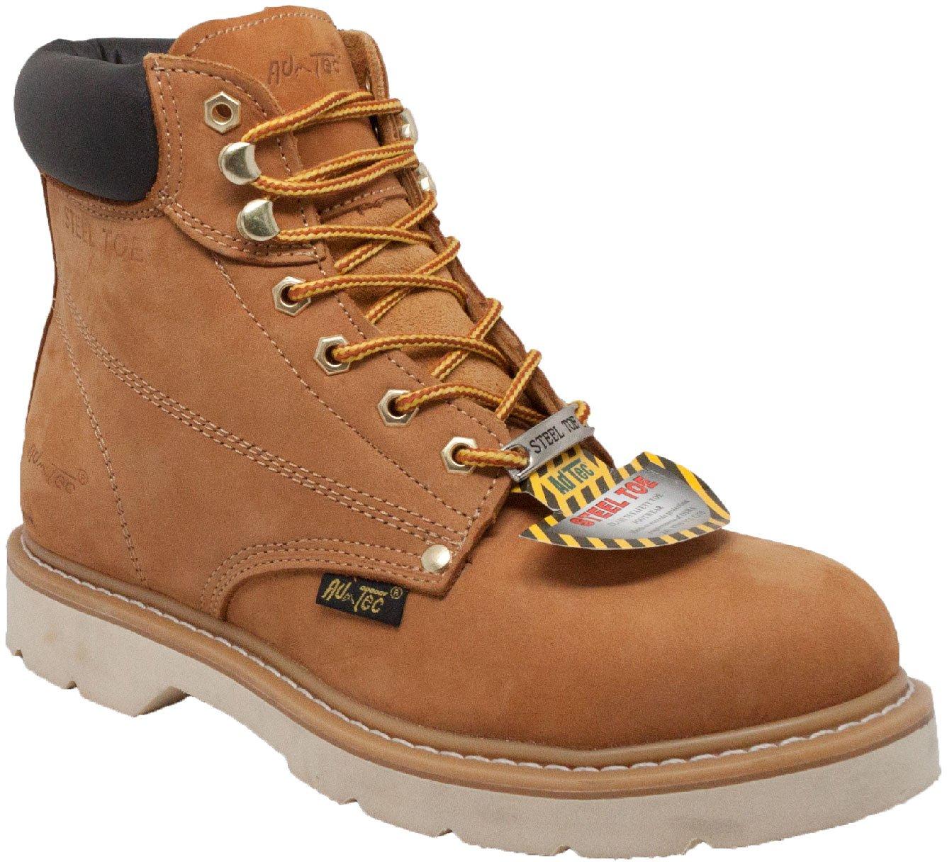AdTec Mens 6'' Tan Steel Toe Work Boots