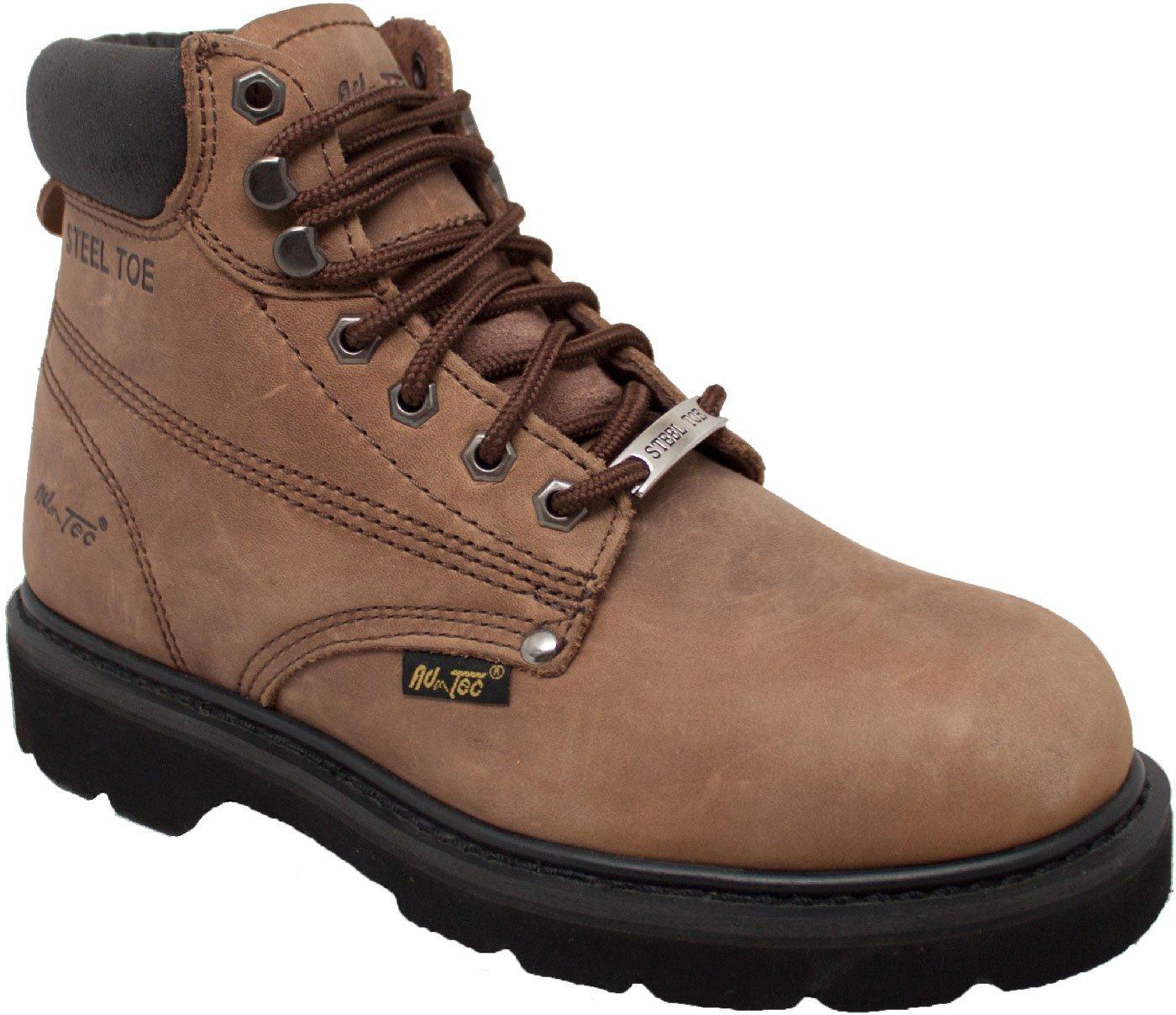AdTec Mens Brown Steel Toe Work Boots