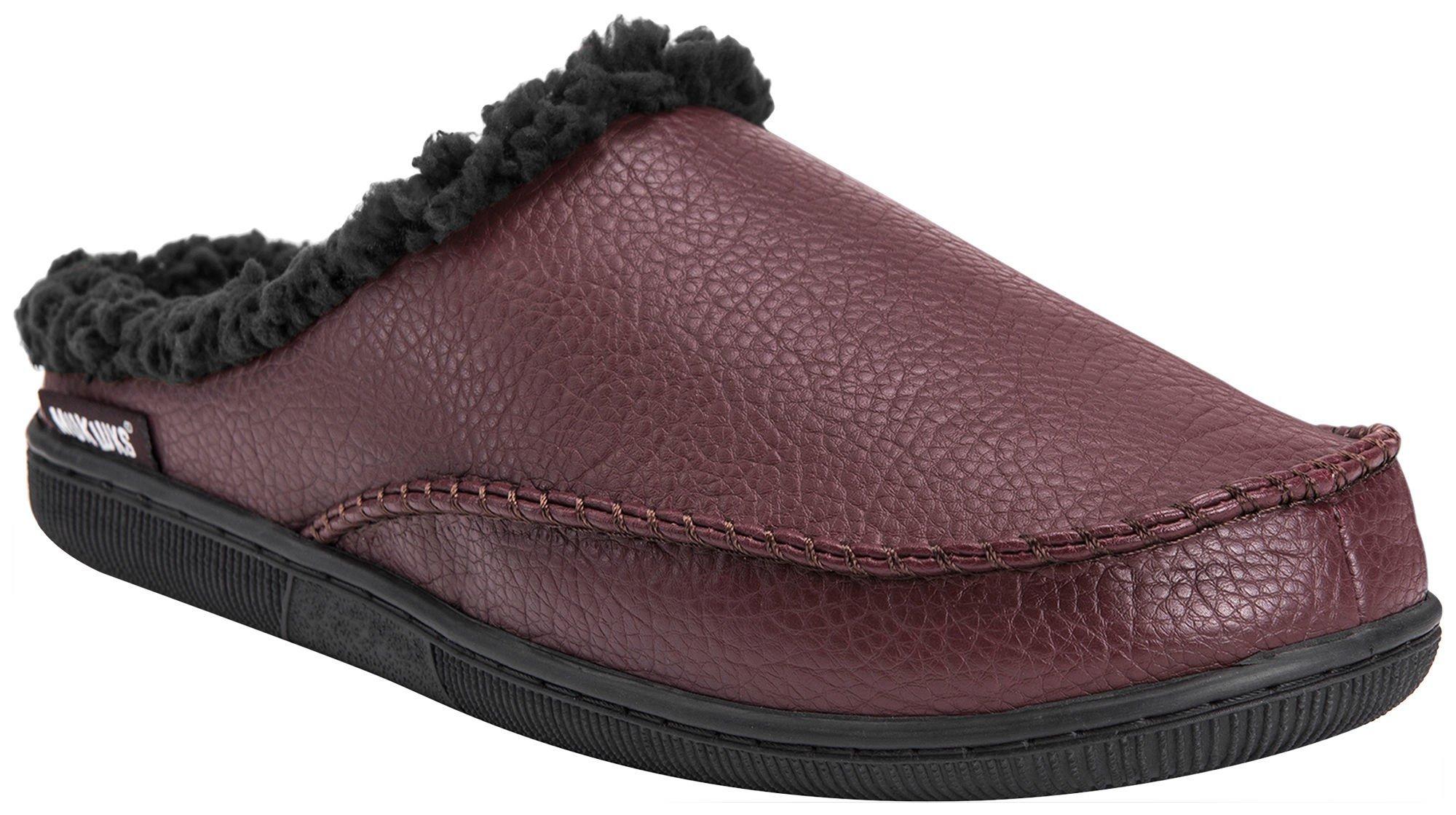 Mens Faux Leather Clog Slippers