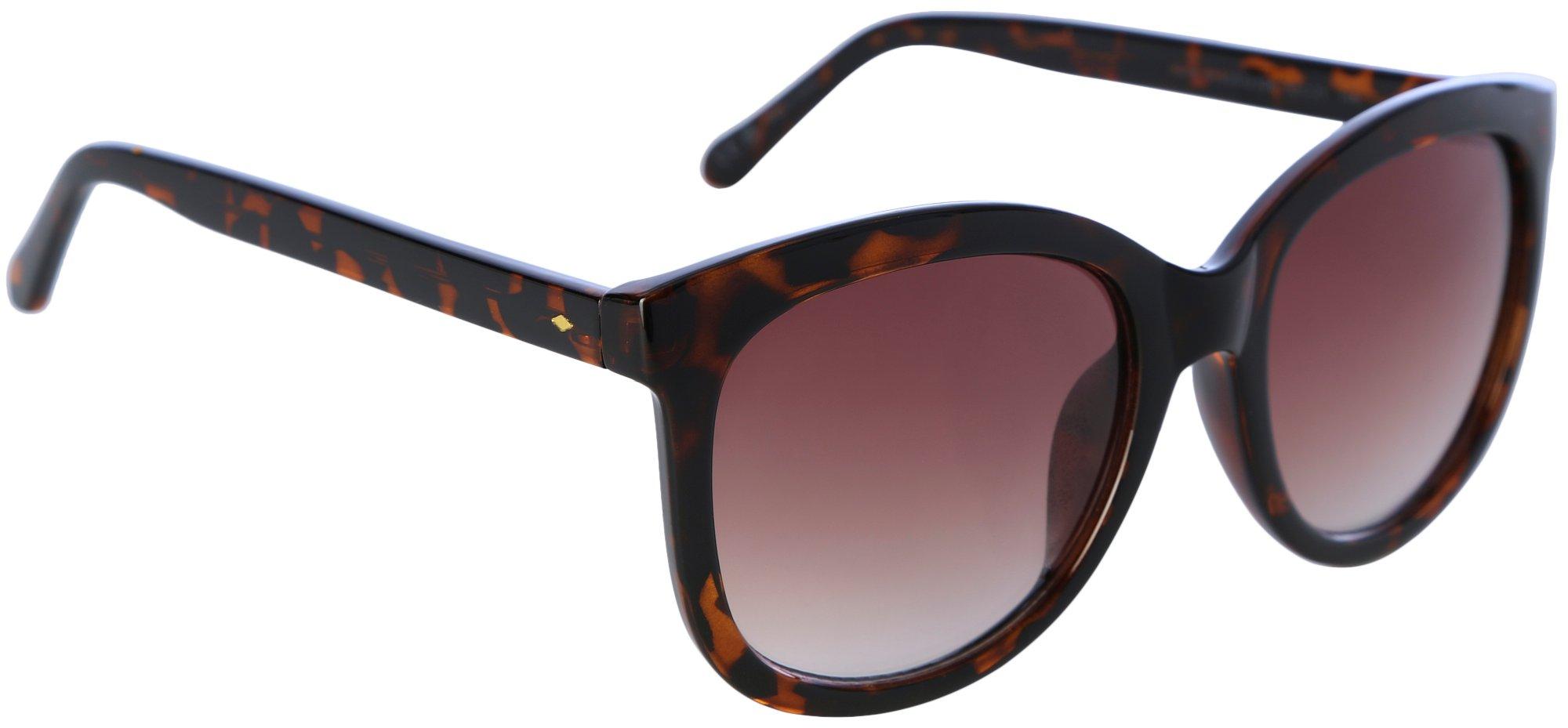 Womens Tortoiseshell Square Tinted Sunglasses