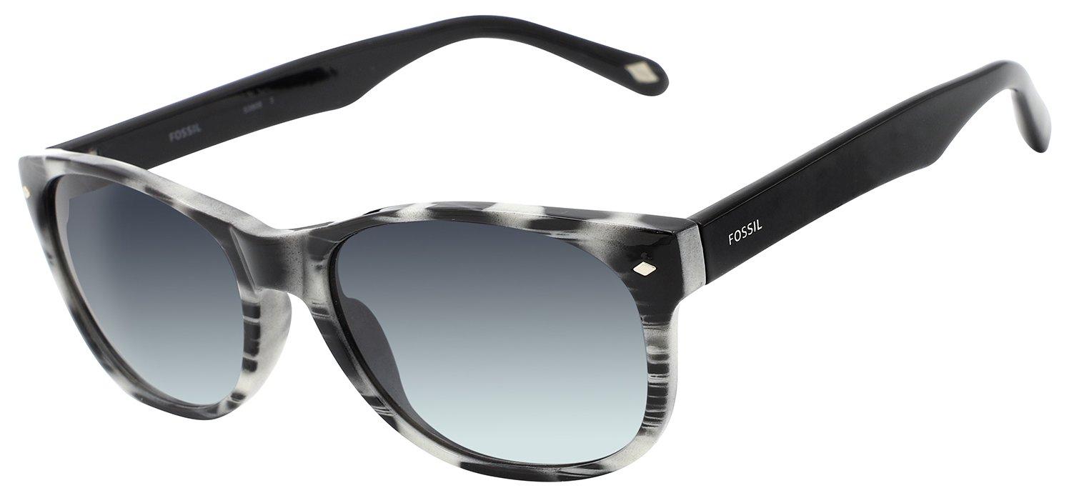 Fossil Womens Round  Print/Solid Sunglasses