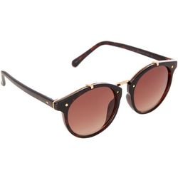Fossil Womens Round Tortoise Shell Tinted Sunglasses