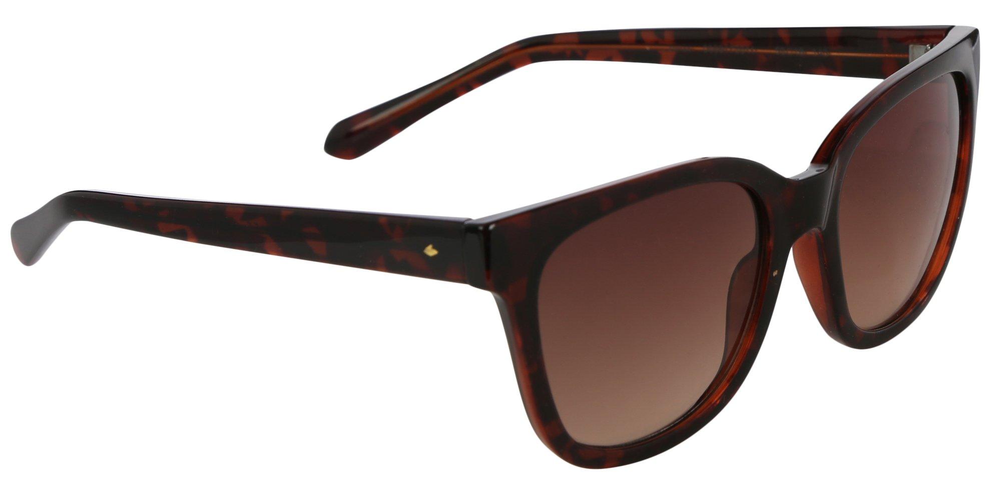 Fossil Womens Tortoise Shell Square Tinted Sunglasses