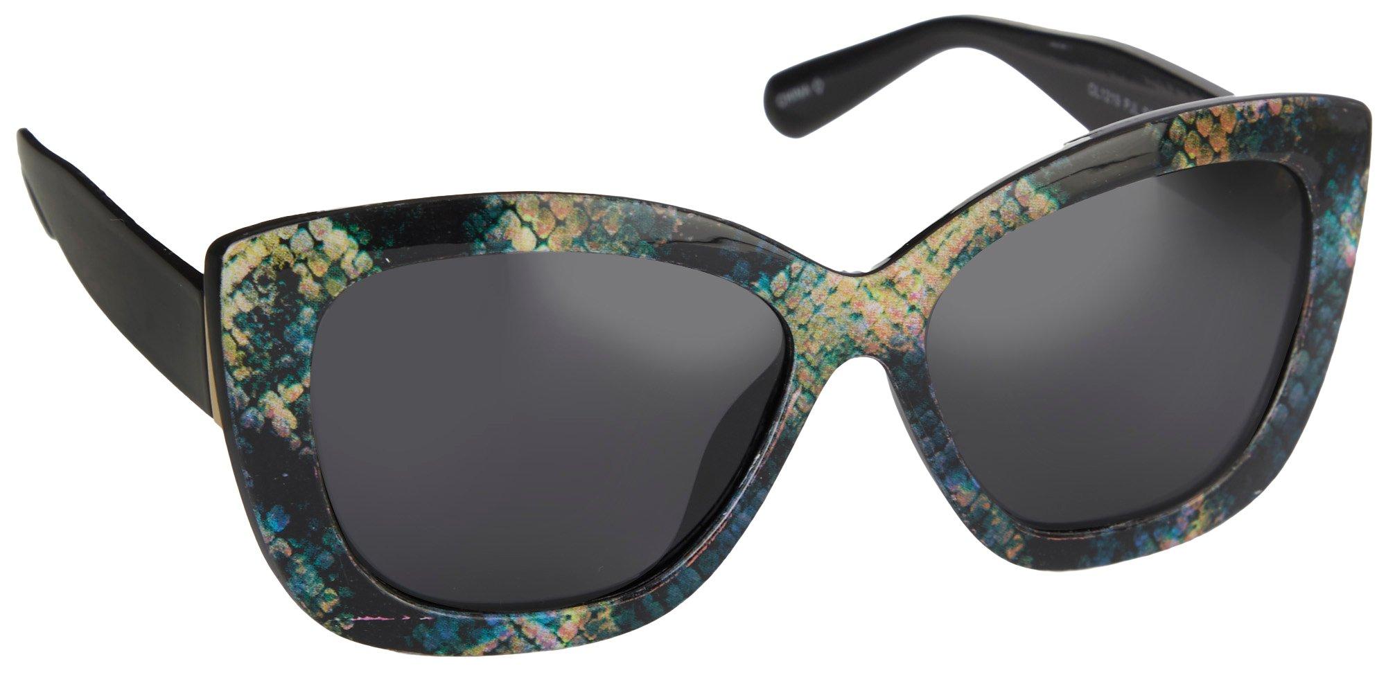 Panama Jack Womens Cateye Snakeskin Sunglasses