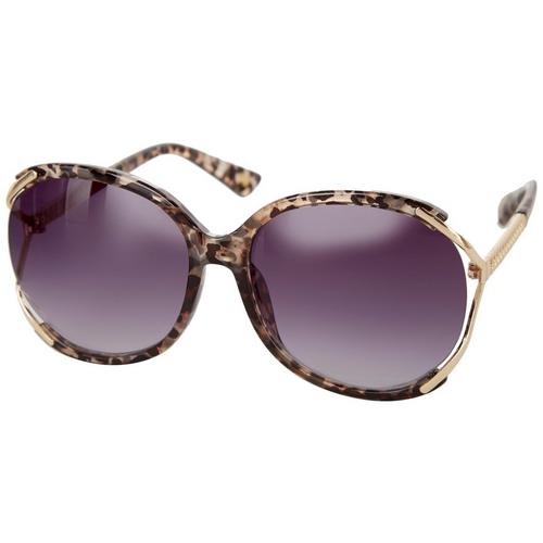 Nine West Womens Large Leopard Plastic Sunglasses