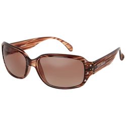 Steve Madden Womens Brown Striped Rectangle Sunglasses