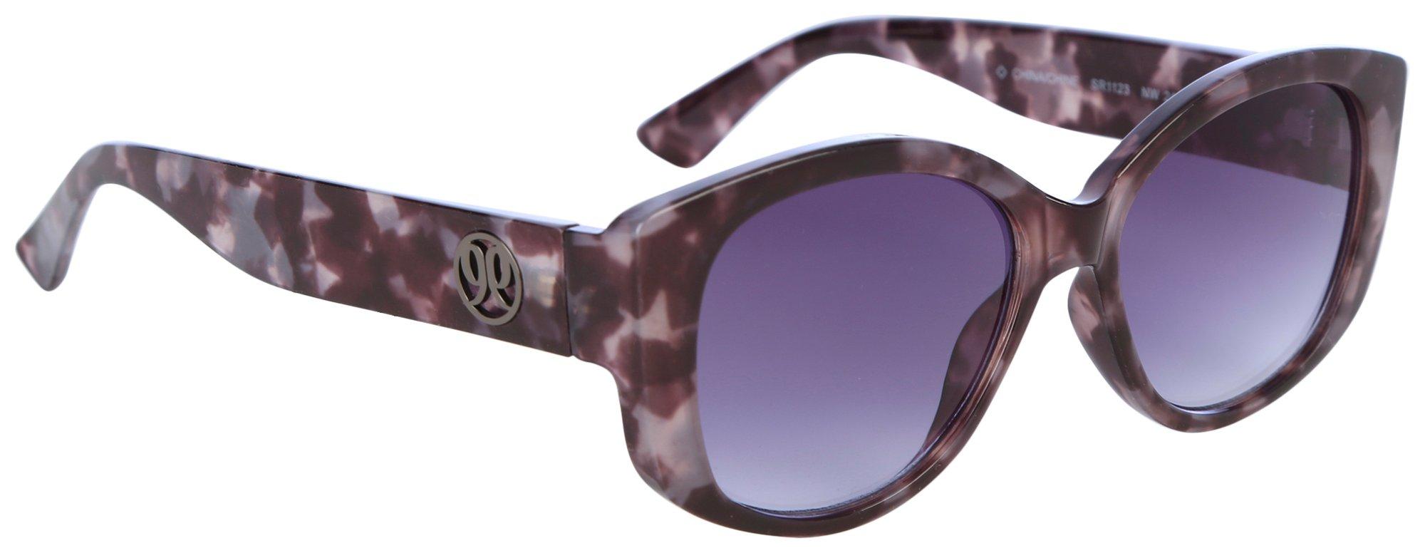 Nine West Womens Bold Marbled Square Sunglasses