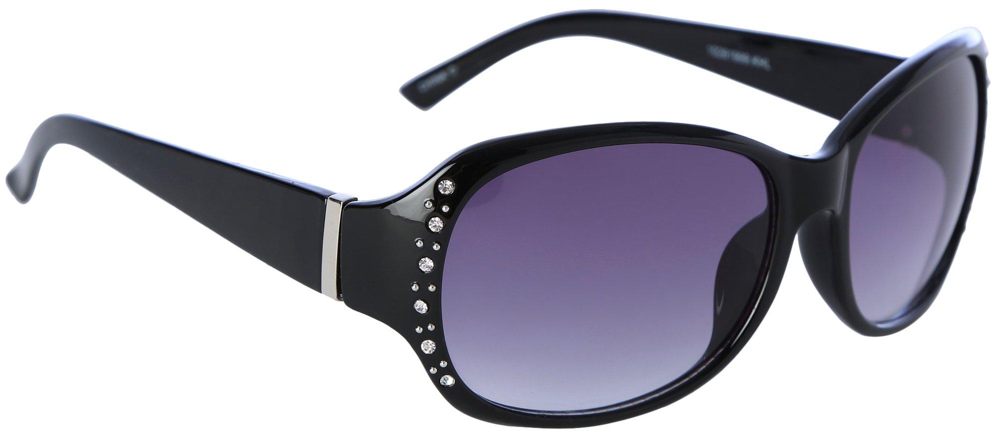 Nine West Womens Crystal Rectangular Sunglasses