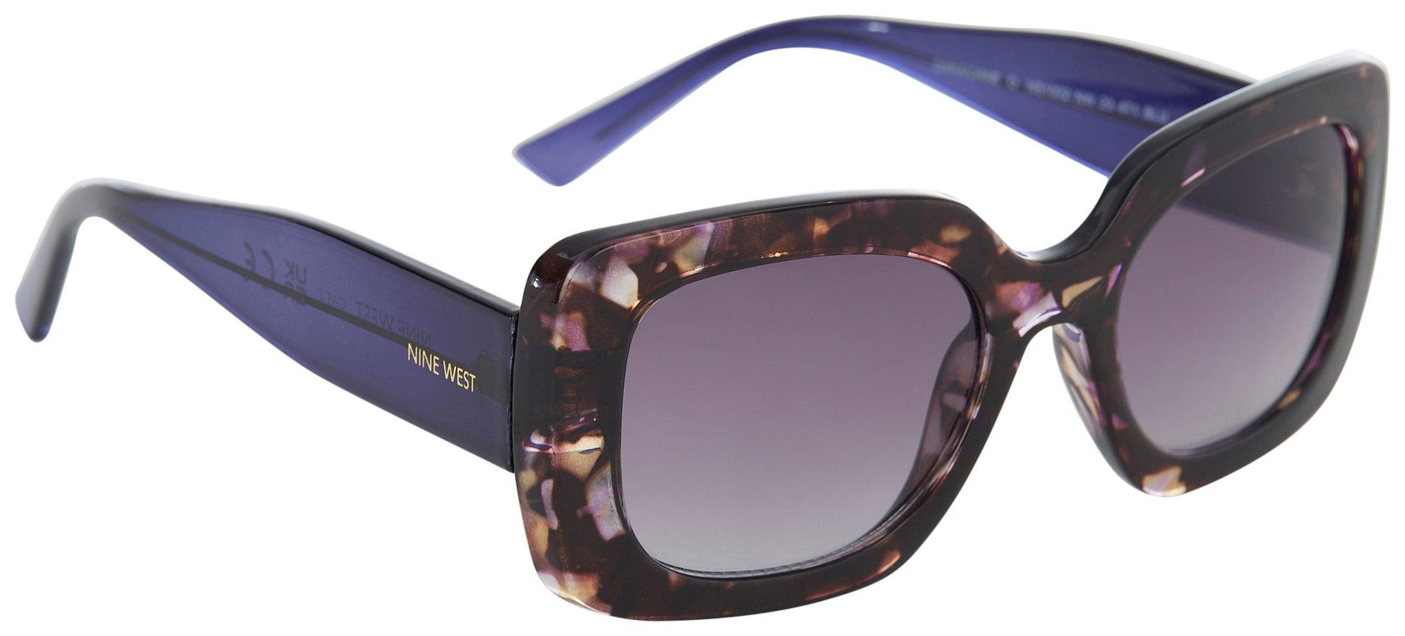 Nine West Womens Bold Square Plastic Sunglasses