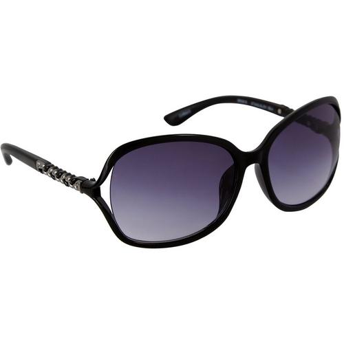 Bay Studio Womens Black Square Butterfly Vented Sunglasses