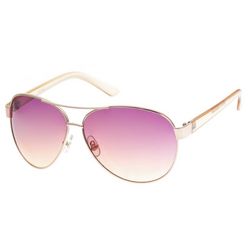 Nine West Womens Pink Ombre Lense Metal Aviator Sunglasses
