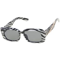 Womens Square Zebra Print Sunglasses