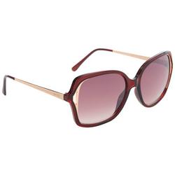 Womens Solid Rose Gold Tone Accents Sunglasses
