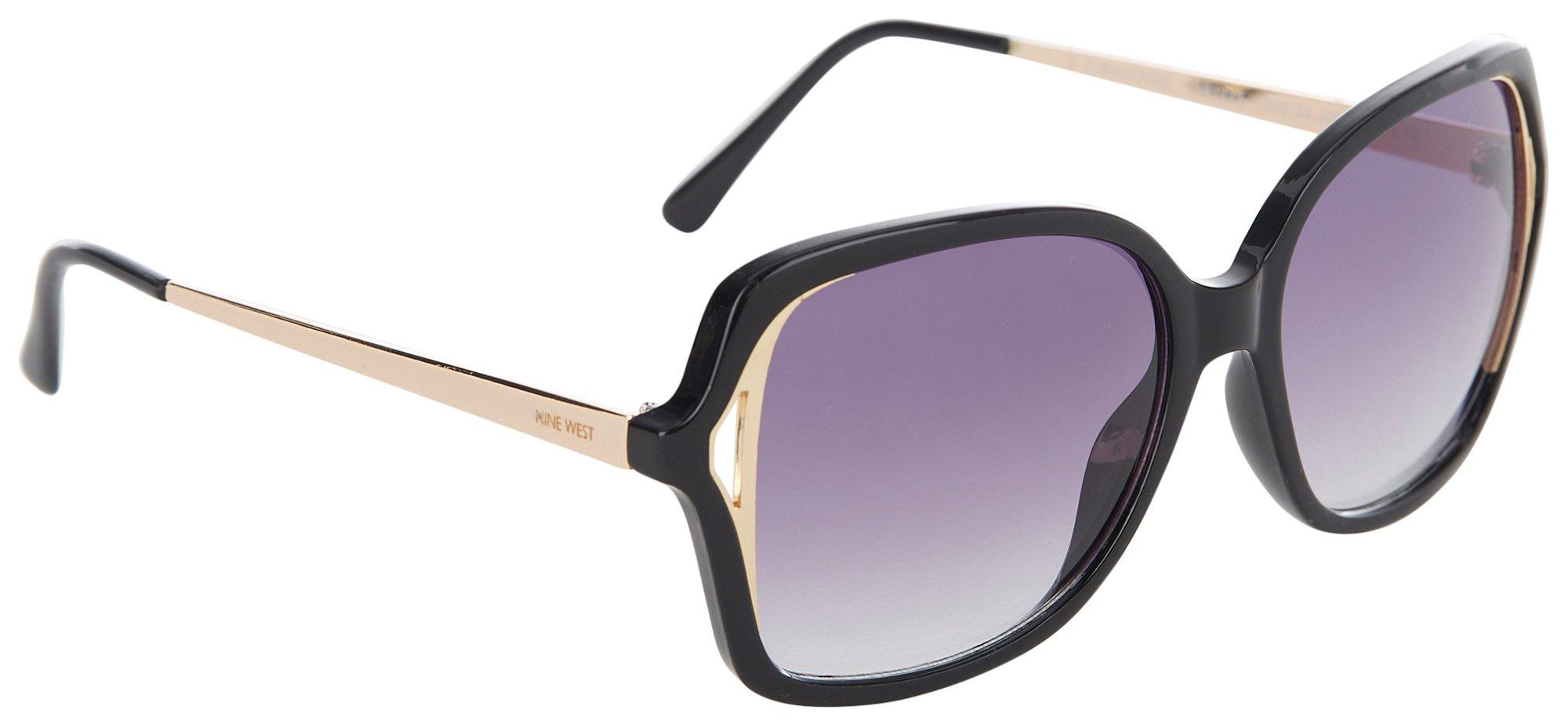 Womens Solid Square Vented Sunglasses