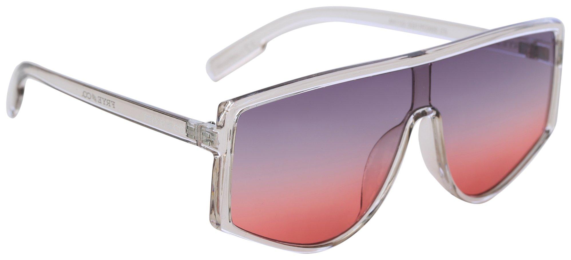 Womens Shield Translucent Frame Sunglasses