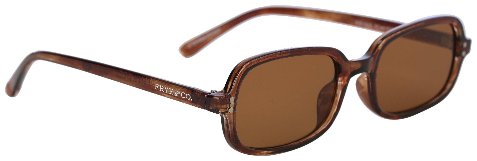 FRYE & CO Womens Rectangular Translucent Frame Sunglasses