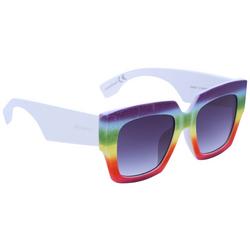 Womens Rainbow Print Chunky Square Sunglasses
