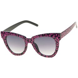 Betsey Johnson Womens Leopard Print Cat Eyr Sunglasses