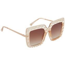 Womens Faceted Translucent Frame Sunglasses