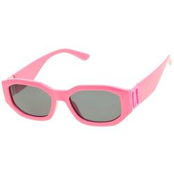 Womens Angular Solid Color Frame Sunglasses