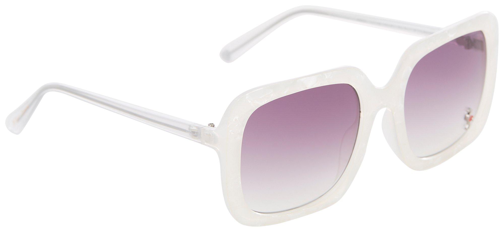 Womens Pearl Frame Square Sunglasses