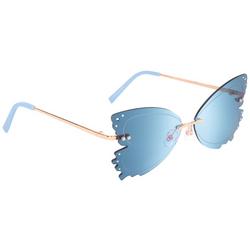 Womens Embellished Butterfly Wings Sunglasses