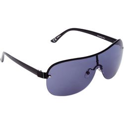 Steve Madden Womens Black Rimless Shield Sunglasses
