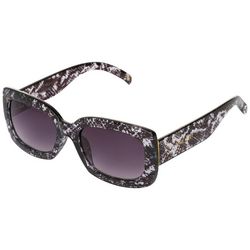Nine West Womens Wide Frame Rectangular Python Sunglasses