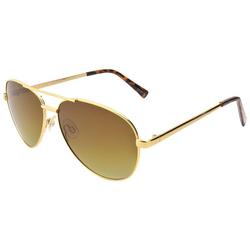 Womens Gold Tone Aviator Sunglasses