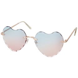 C&C California Womens Rainbow Heart Gold Frame Sunglasses