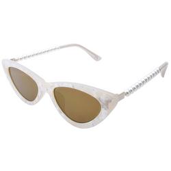Womens Cateye Pearl Arm Sunglasses