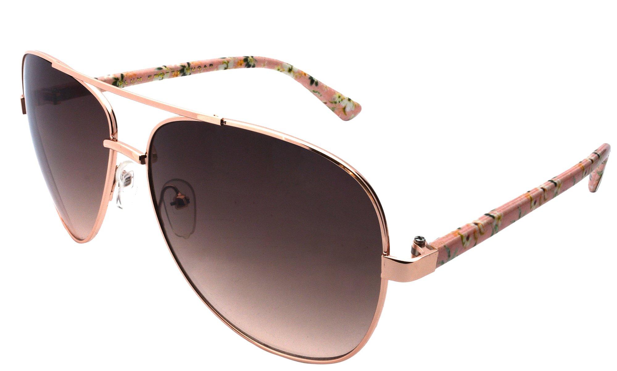 Plum Pretty Womens Floral Print Aviator Sunglasses