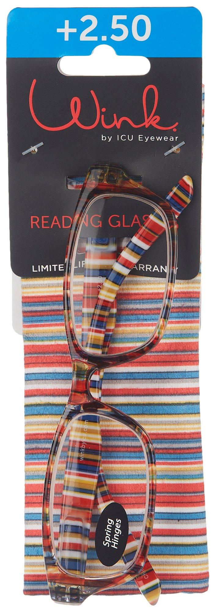 Seaside Striped Reading Glasses & Case