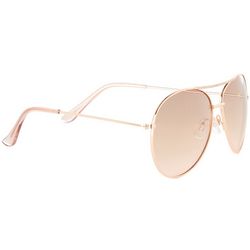 XOXO Womens Rose Gold Tone Aviator Sunglasses