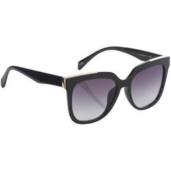 Womens Square Gold Tone Accent Sunglasses