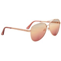 XOXO Womens Rose Goldtone Aviator Sunglasses