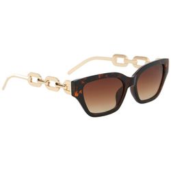 Bob Mackie Womens Gold Tone Link Stems Sunglasses