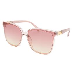 Womens Transparent Cateye Tinted Plastic Sunglasses