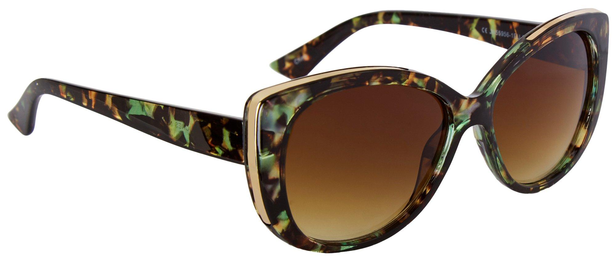 Womens Printed Cat Eye Sunglasses