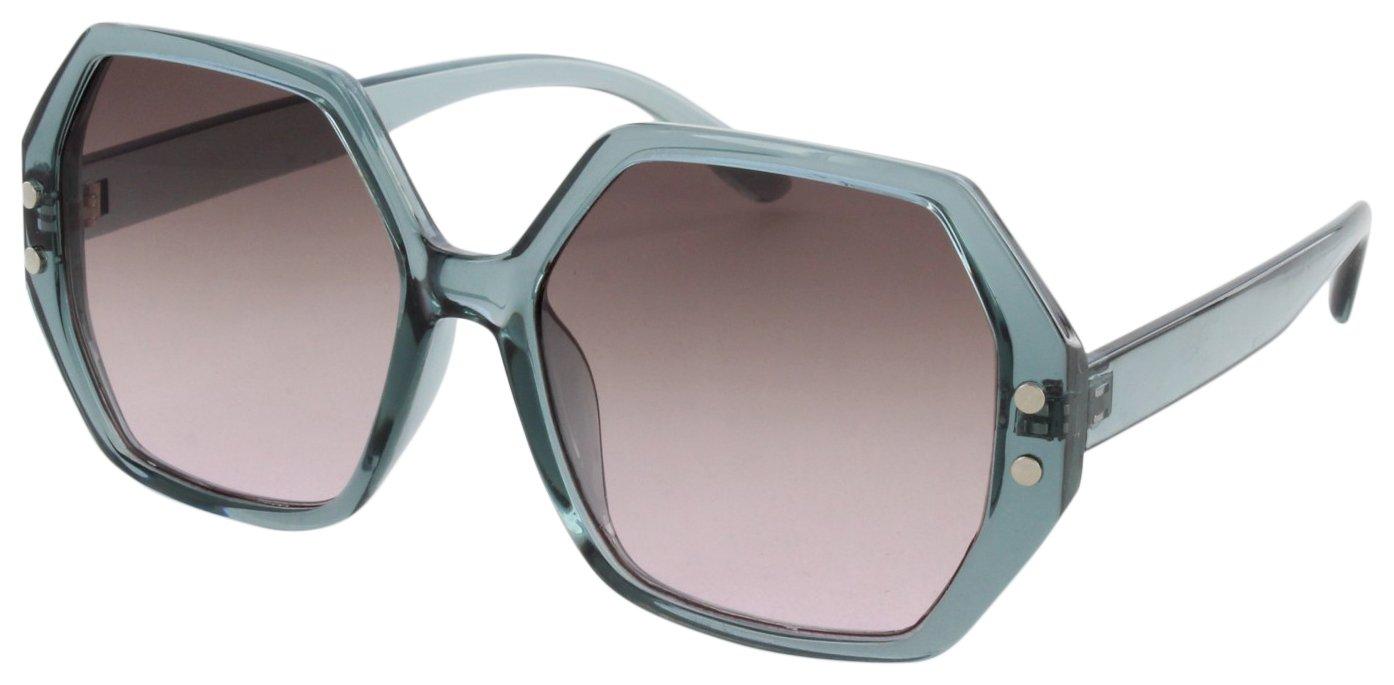 Womens Geometric Translucent Sunglasses