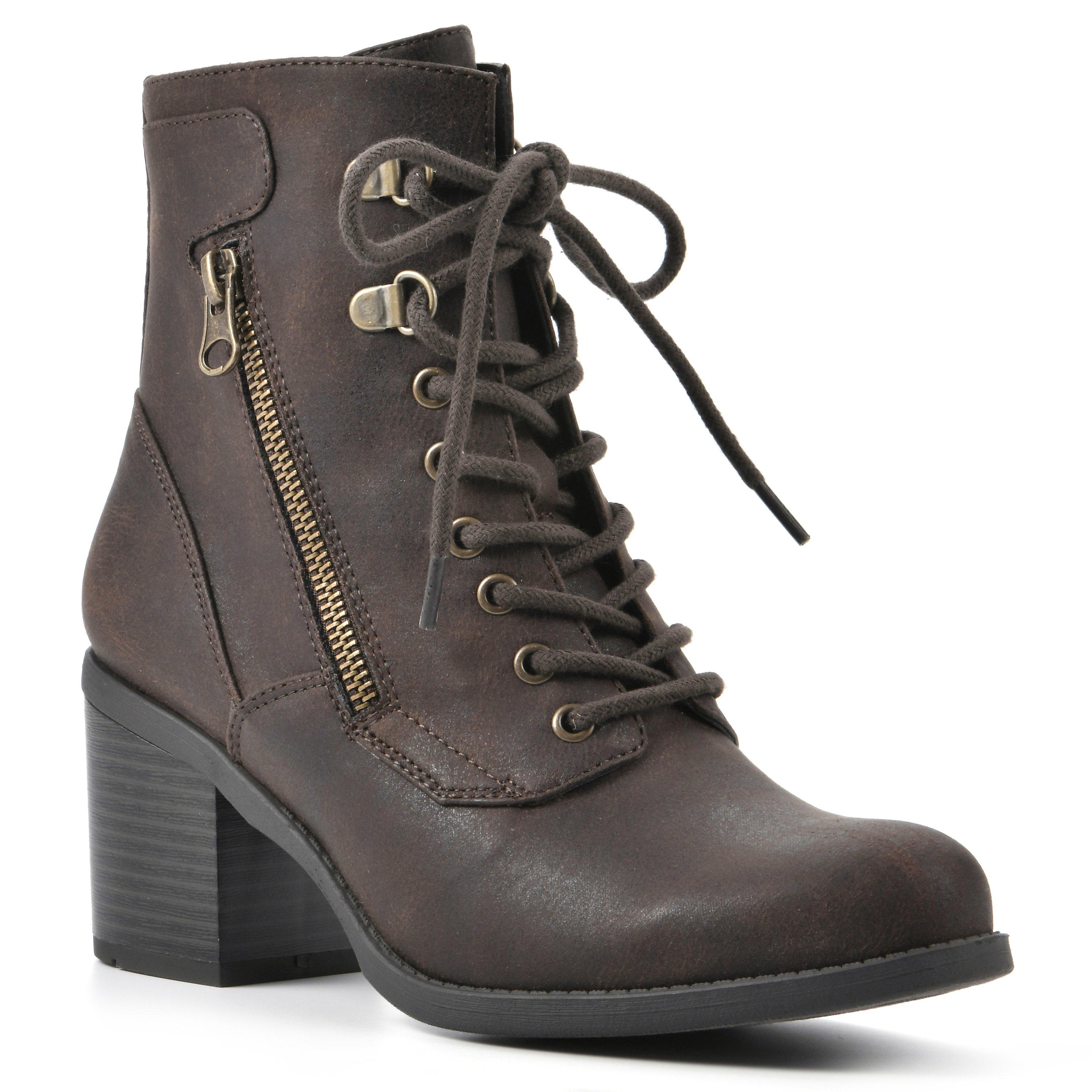 White Mountain Womens Dorian Ankle Lace-up Bootie