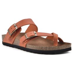 White Mountain Womens Classic Gracie Leather Sandal