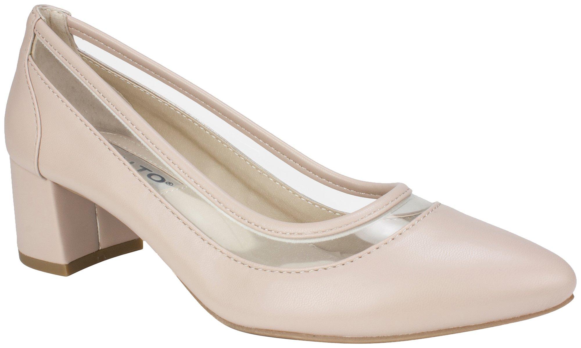 Womens Madeline Clear Inset Dress Heels