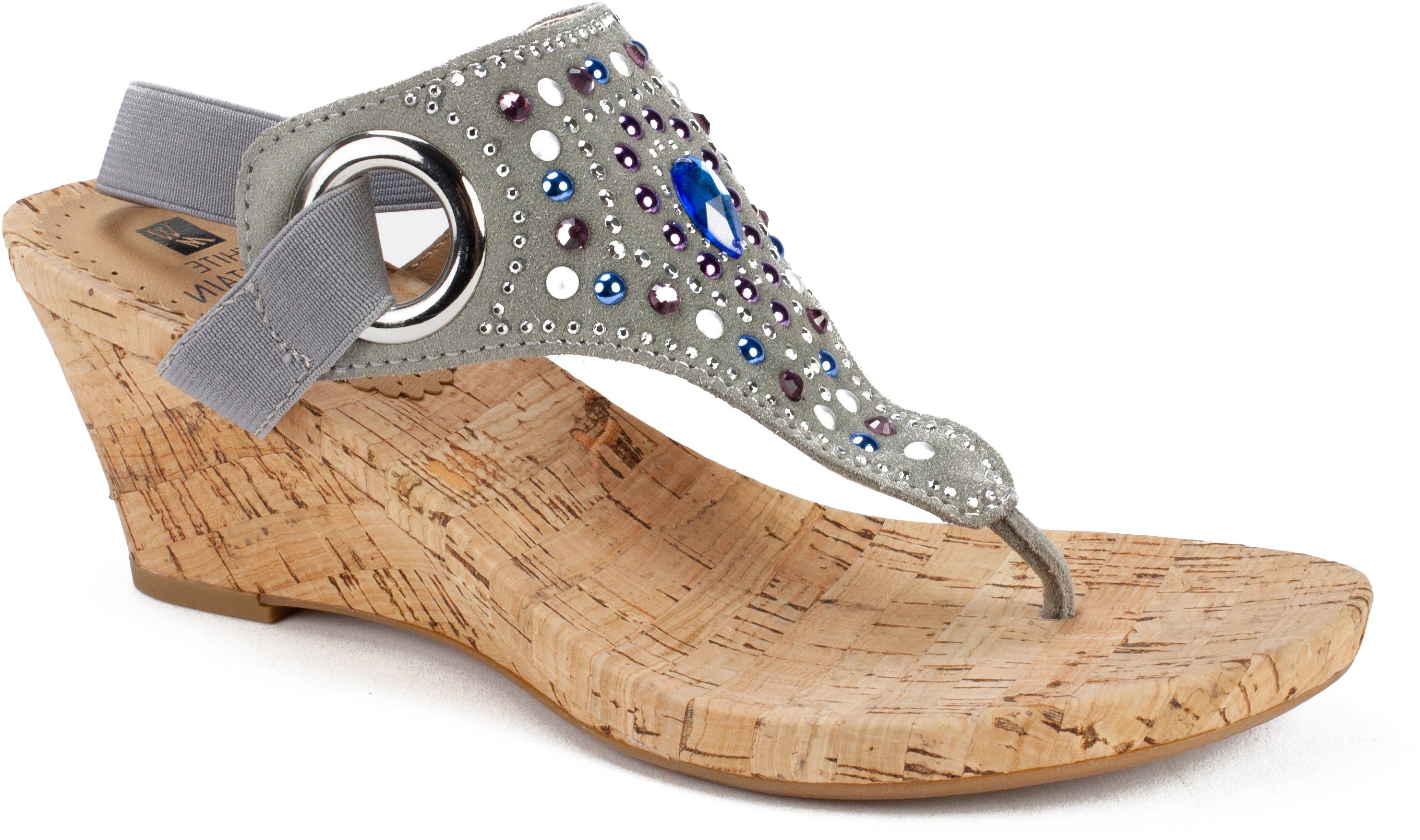 white mountain cork wedge sandals