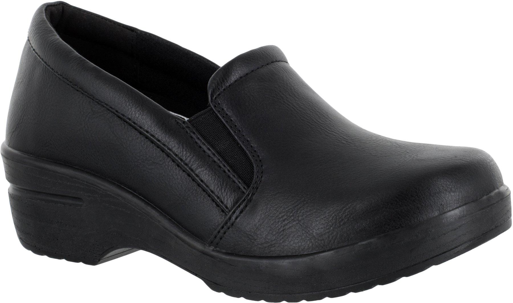 womens black work clogs